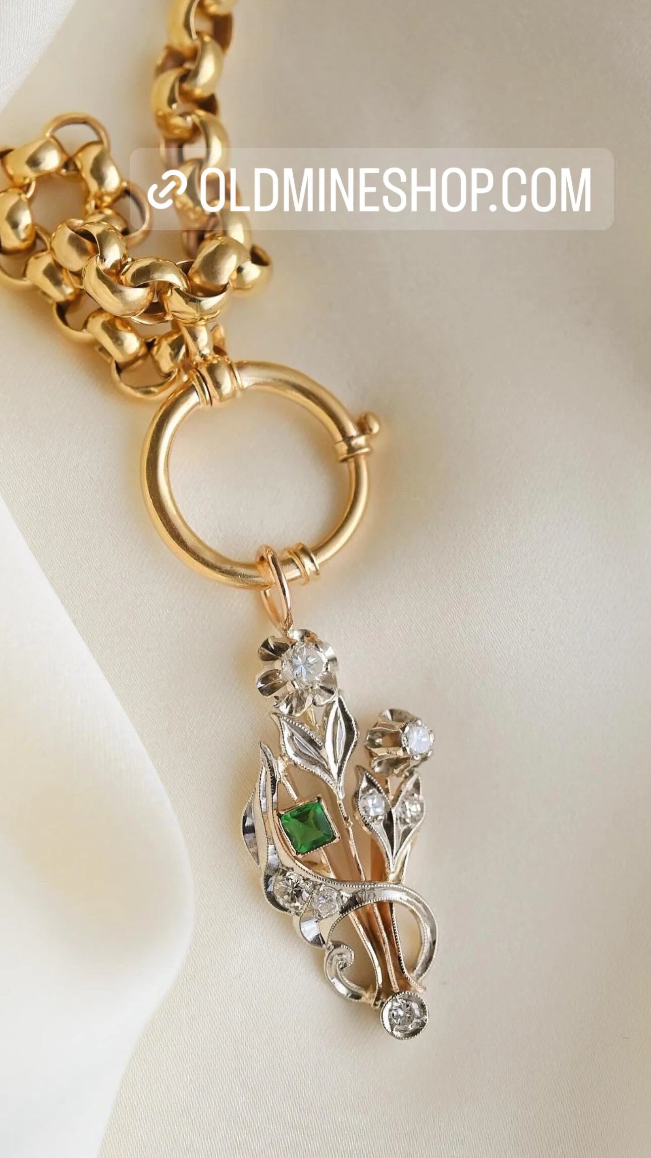 Antique Converted Giardinetti w Diamonds and Paste 14K Gold and Silver