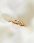 Hidden Heart ❤️ Braided Croissant Ring 18K Gold