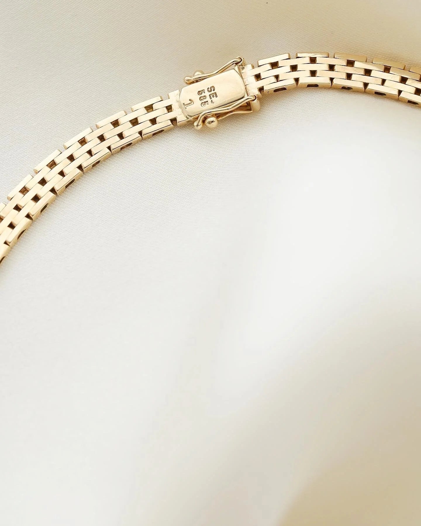 Extraordinary Perfect Danish Link Necklace by Sigurd Rnna 14K Gold