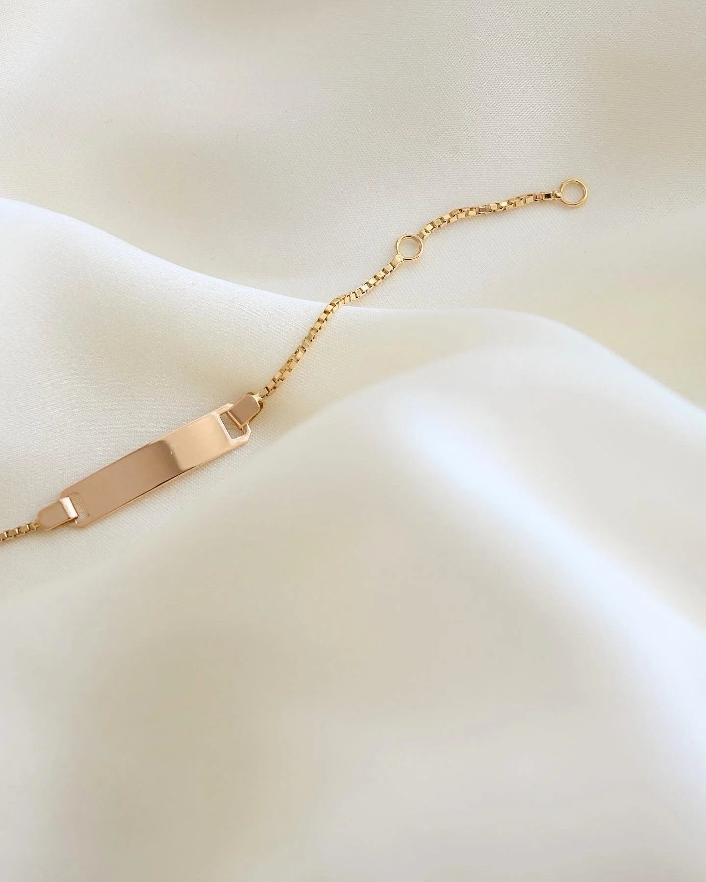Small Wrist Name Plate Bracelet 18K Gold 1980