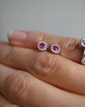 Irresistible Ruby and Diamond Earrings 18K White Gold Estate