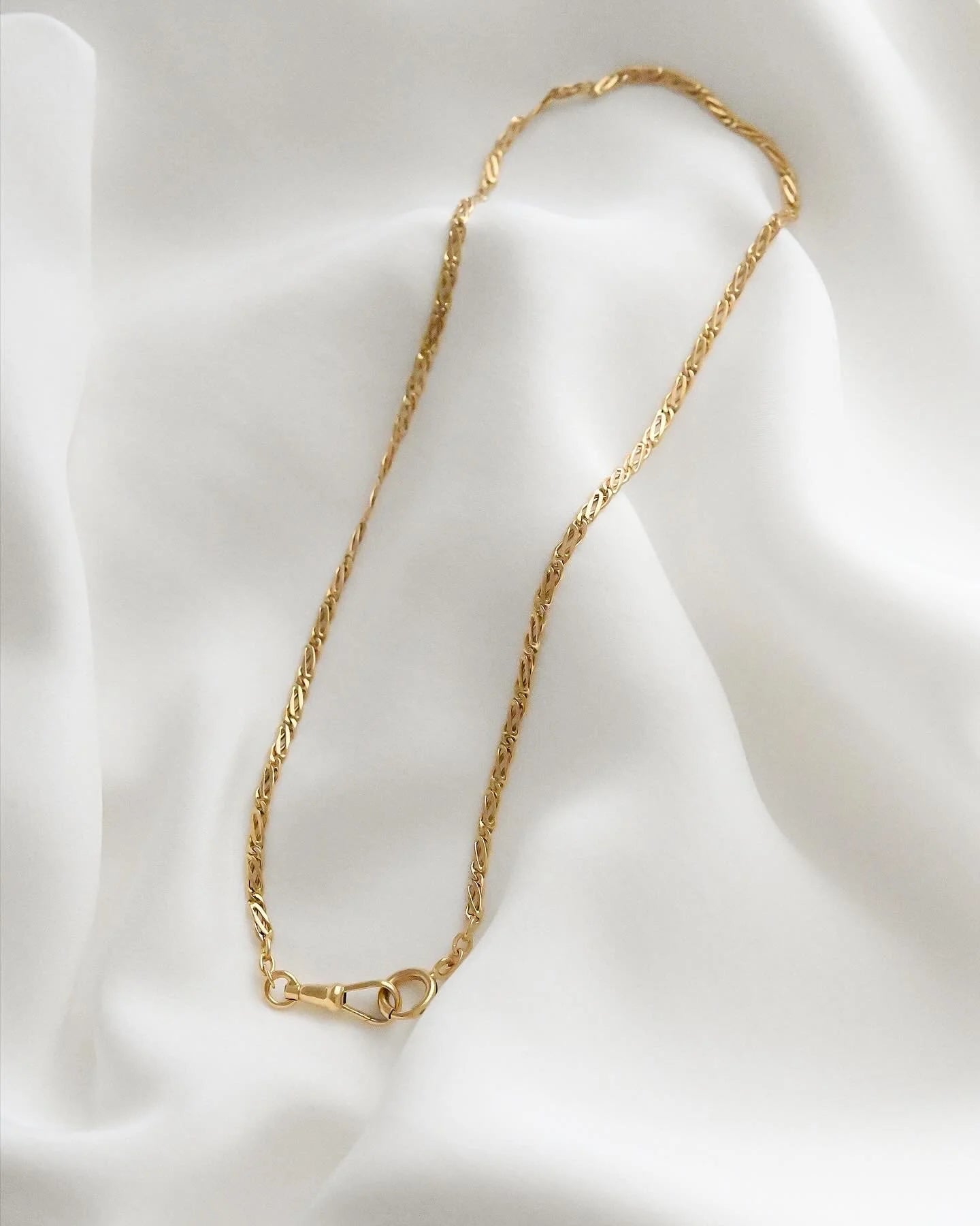 Extraordinary Rare Watch Chain Fancy Link 18K Gold 1910s