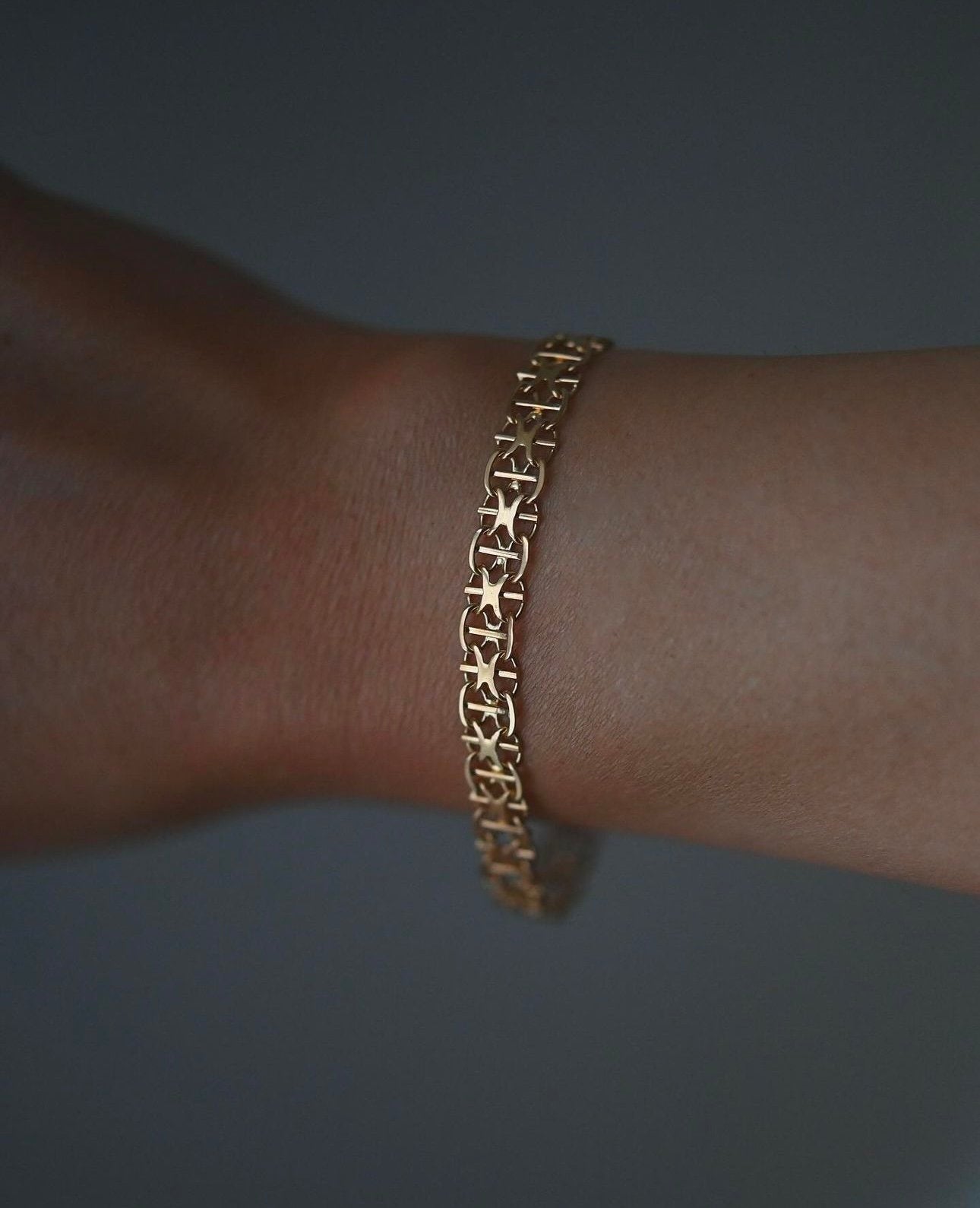 Incredible Star Link Bracelet 18K Gold Sweden 1964
