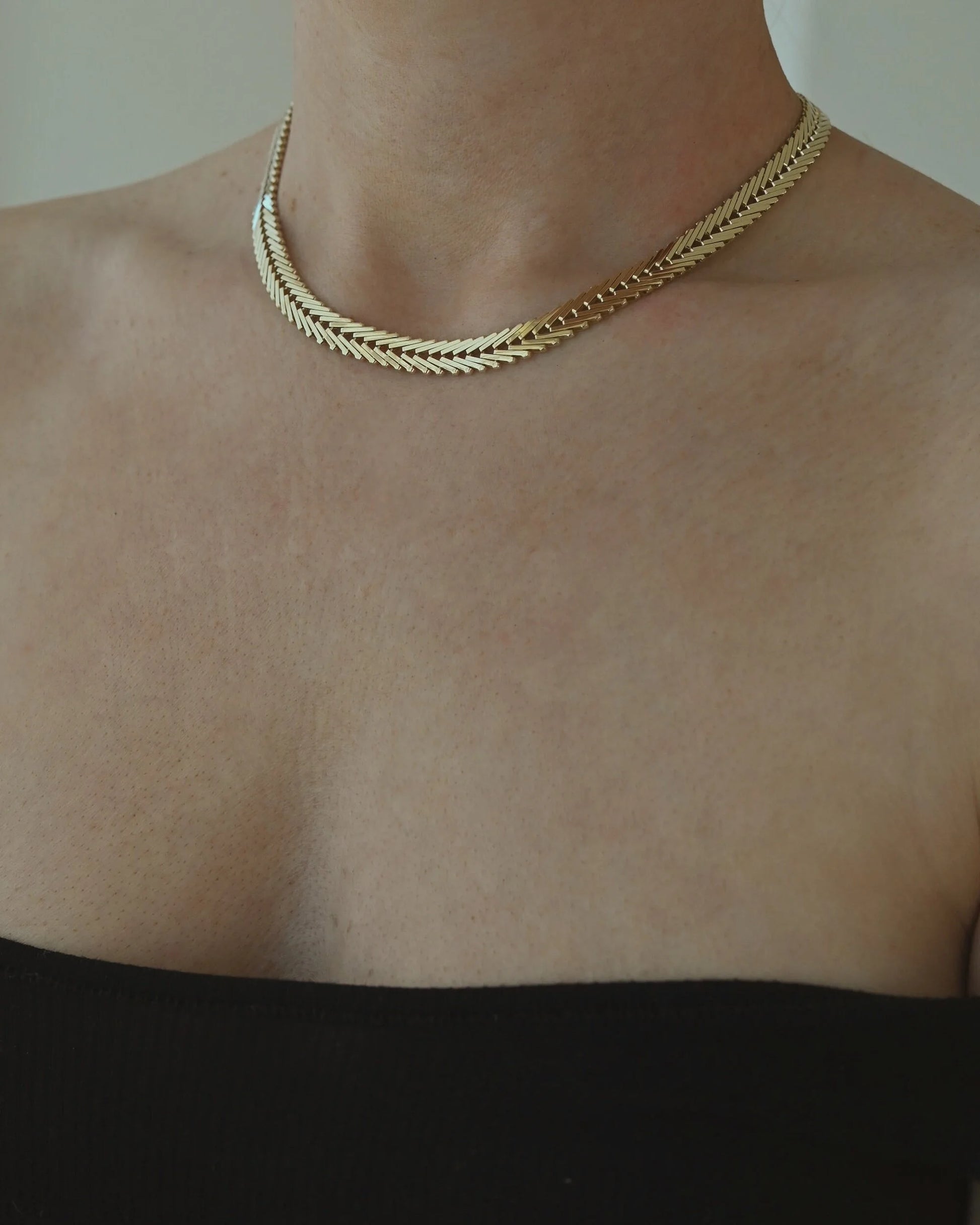 Danish Vintage Geneva Link Necklace 14K Gold 1970