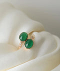 The Best Antique Emerald Bypass Toi Et Moi Ring 14K Gold