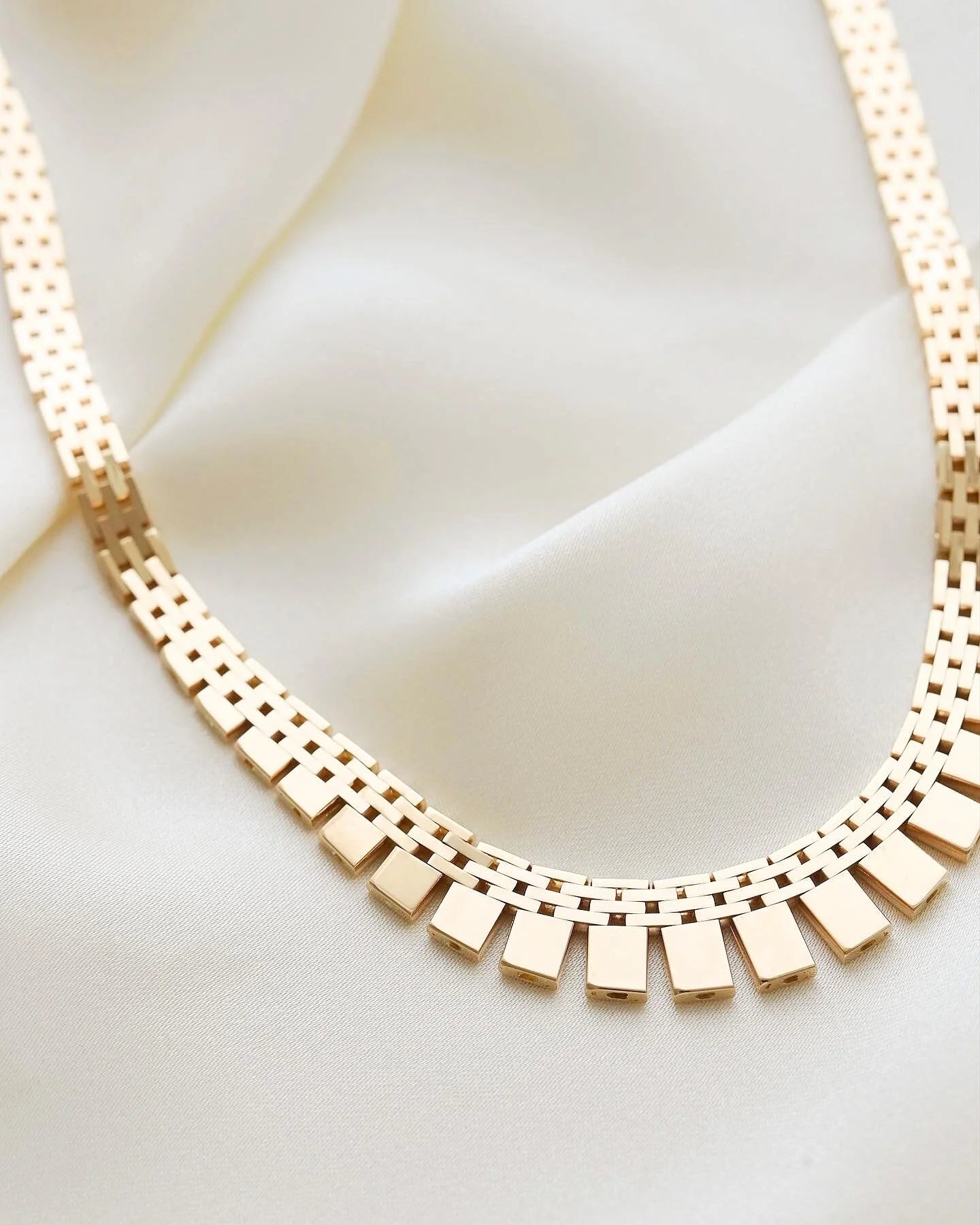 Rare Longer Danish Cleopatra Necklace 14K Gold 1960