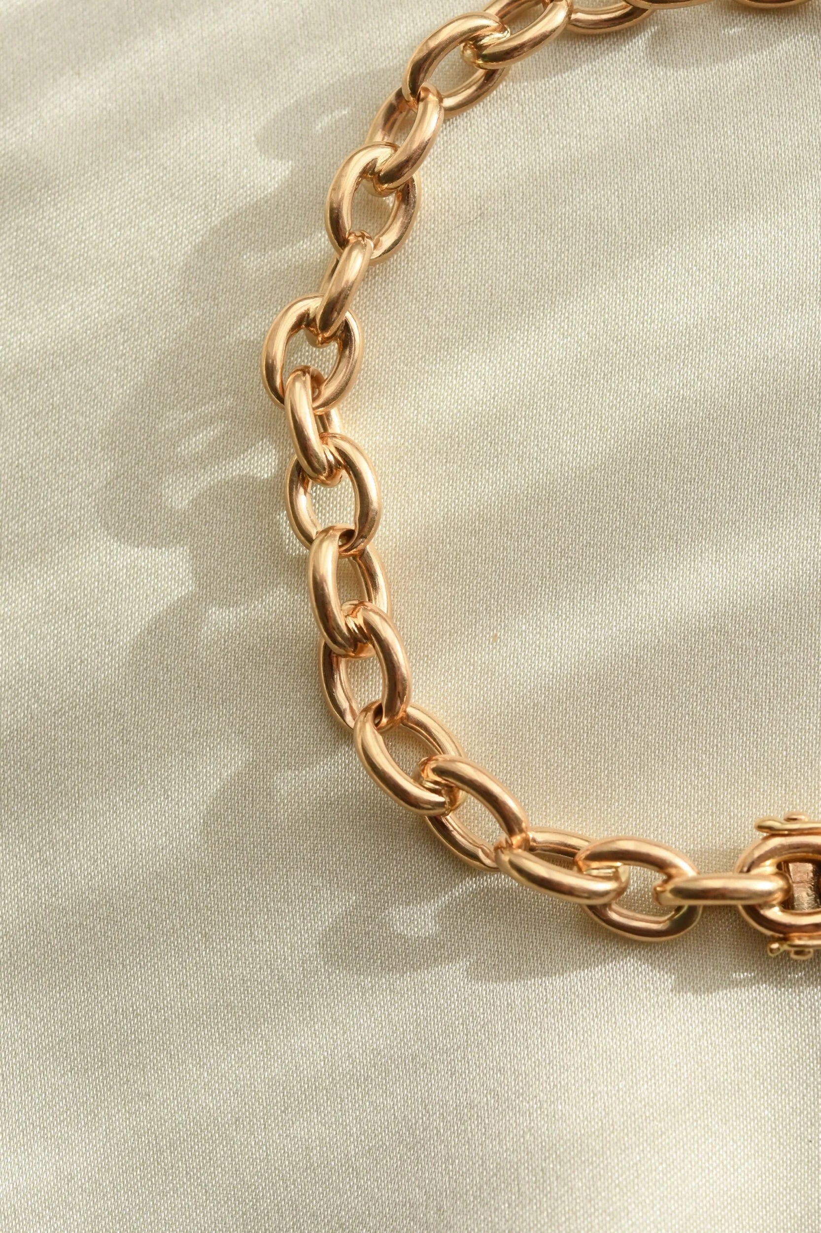 The Little Mermaid Sizeable Anchor Bracelet 14K Rose Toned Gold 1960s