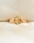 Antique Victorian Citrine Ring 20K Gold 1862