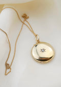Antique Locket w Diamond 14K Gold Sweden 1930 Comes w Chain