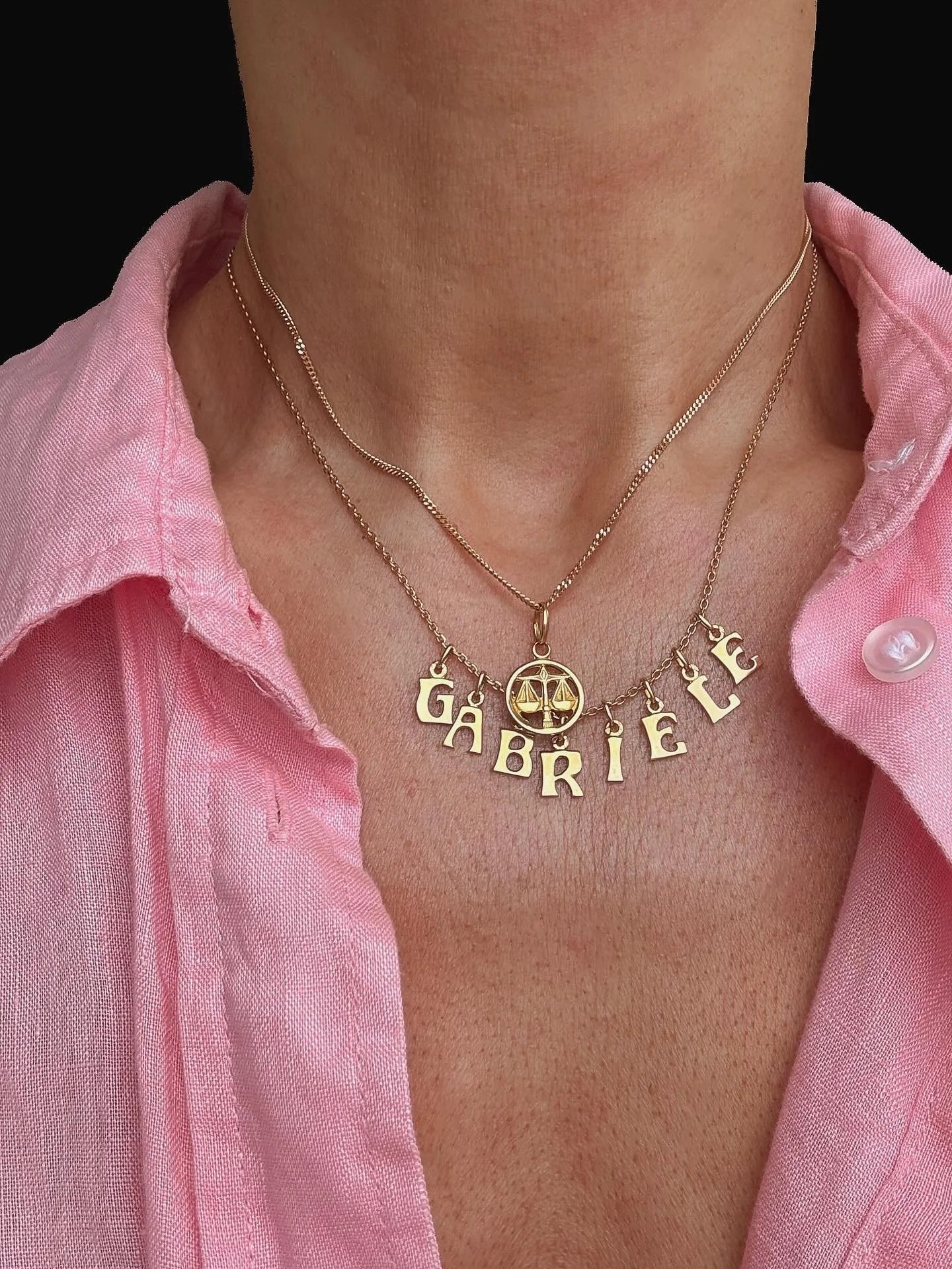The Gabriele Letter Vintage Necklace 18K Gold