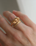 Antique Pattern Stacking Band Ring 18K Gold 1956