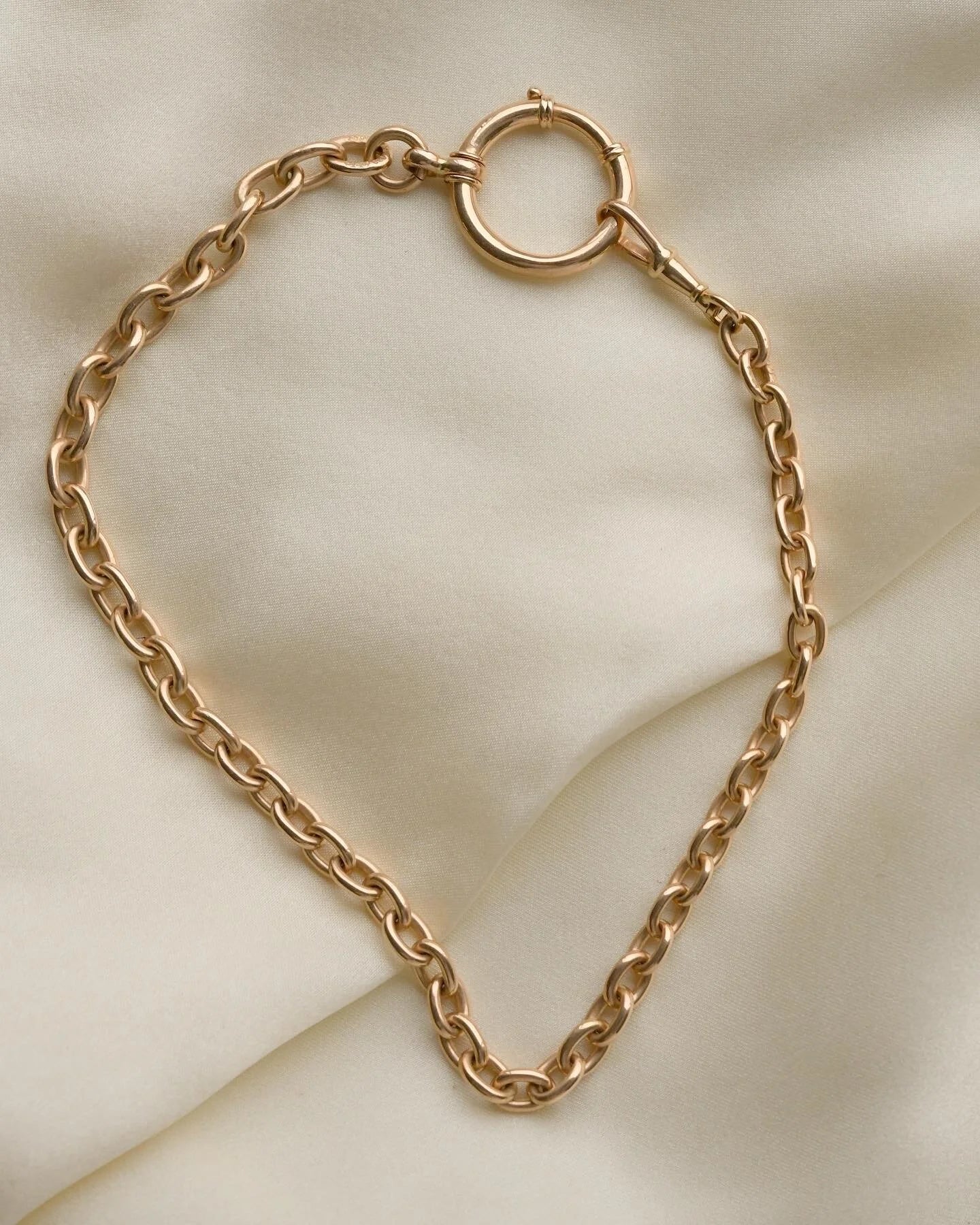 12 Inches Antique Watch Chain in Rose Gold 14K 1910s
