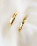 Big Vintage Hoops Huggies Emerald And Diamond 14K Gold