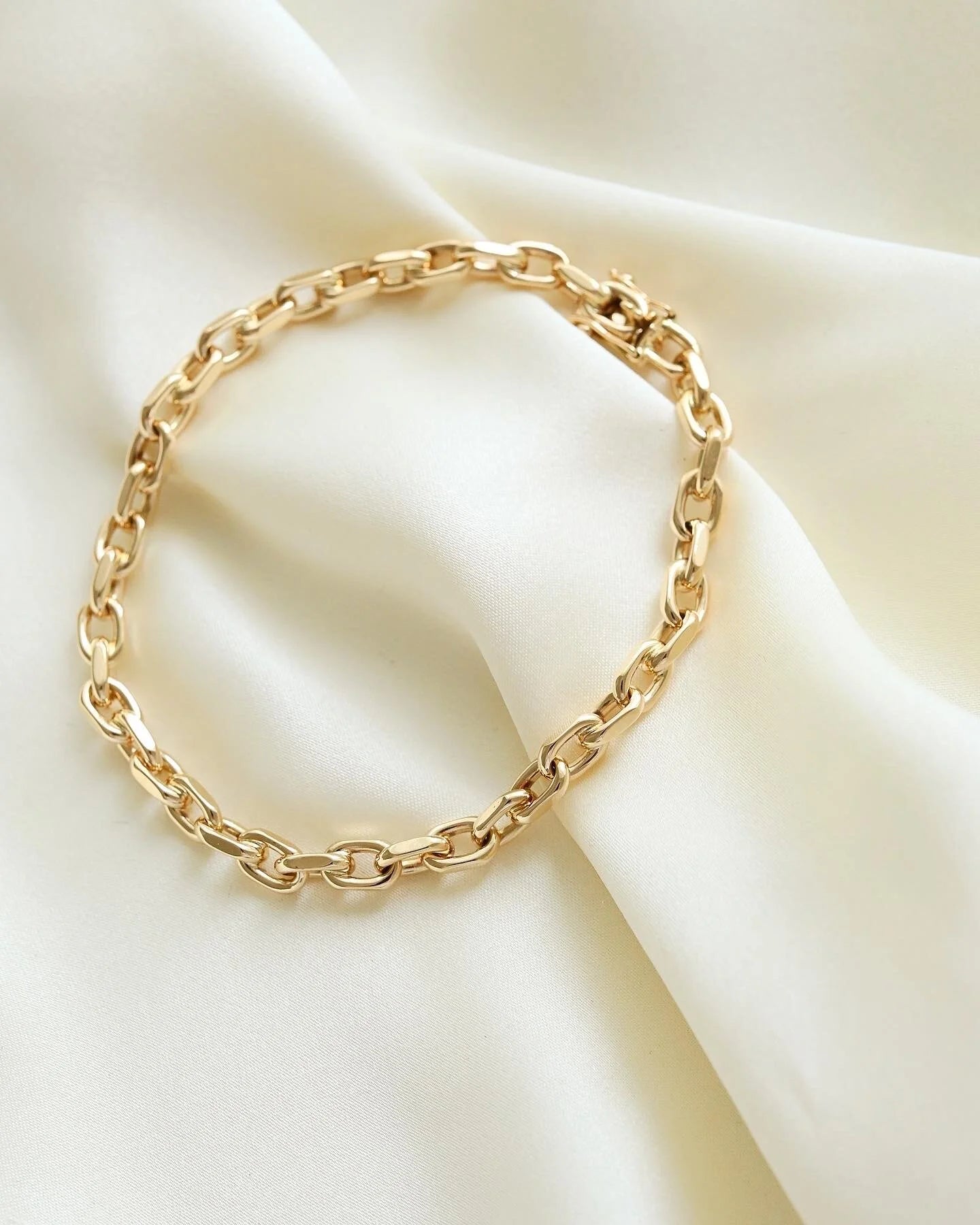 Radiant Danish Vintage Anchor Link Bracelet 14K Gold