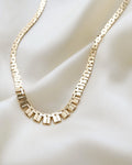 Versatile Vintage Baby Brick Link Necklace 14K Gold