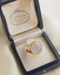 Totally Dreamy Scandinavian Vintage Moonstone Ring 18K Gold With Box 1955