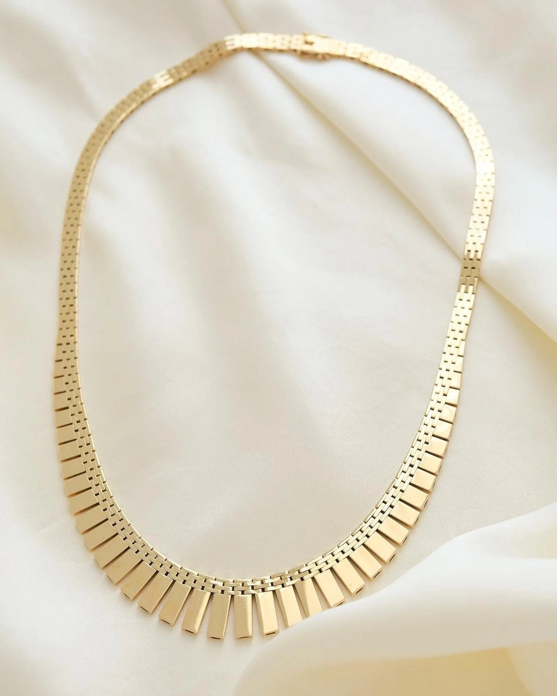 Rare Longer Danish Vintage Cleopatra Necklace 14K Gold 1966