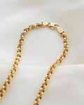 Long 19.5 Inches Italian Vintage Rolo Link Chain 18K Gold