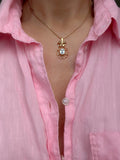 Gorgeous BIG Blue Spinel Vintage Pendant Sweden 1946