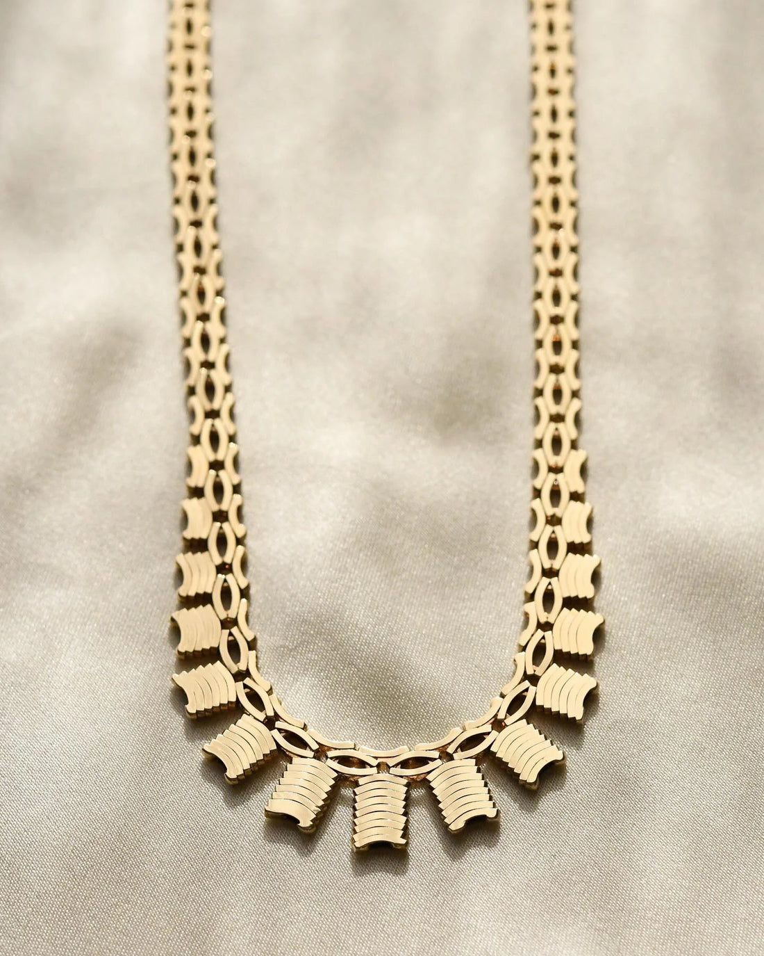 Vintage Fancy Link Chain 14K Gold 1960s