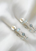 Dreamy Delicate Silver x Natural Topaz Earring Hoops