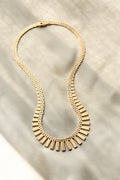 Amazing Graduated Brick Link Necklace 14K Gold 1960
