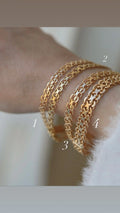 Amazing Rare Mid Century Swedish Single Row Star Link Bracelets 18K Gold