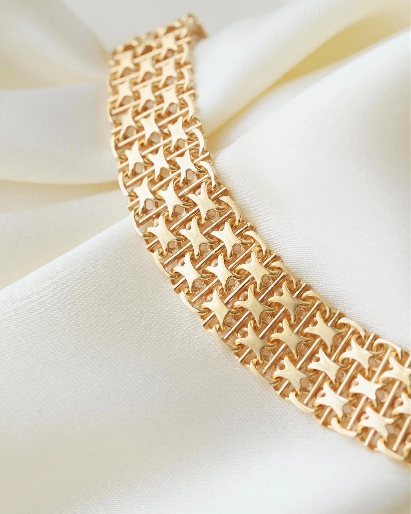Swedish Vintage Stars Bracelet 18K Solid Gold 1964