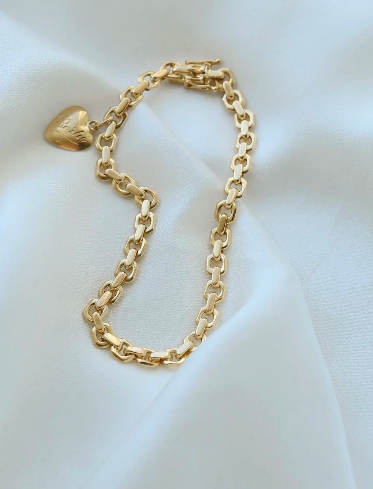 Amazing Flat Biker Link Bracelet 18K Gold Sweden 1948
