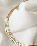 Sexy Luxurious Double Row Vintage Collier Necklace Denmark 1960s 14K Gold