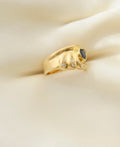 Vintage Sapphire Heart Diamond 18K Hold 1970s