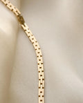Stunning Danish Brick Link Necklace 14K Gold 1960s