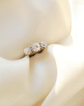 Rare Antique 2 Carats Threestone Old Cut Diamond Ring England 1910s