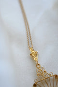 Exquisite Antique Belle Epoque / Art Deco 1916 18K Gold Blue Aquamarine Filigran Pendant