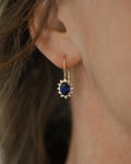 Timeless Diamond x Sapphire Cluster Danglers 18K Gold 1980s