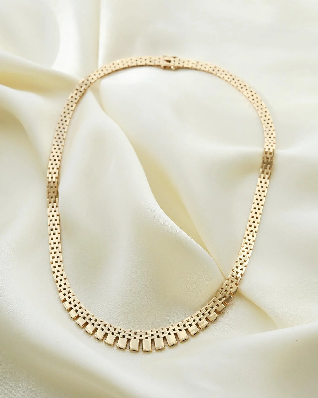 Amazing 30 Grams Brick Link Necklace 14K Gold