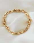 Stunningly Gorgeous Chunky Danish Vintage Anchor Link Bracelet 14K Gold