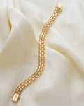Beautiful Heavy Swedish X Link Bracelet 18K Gold