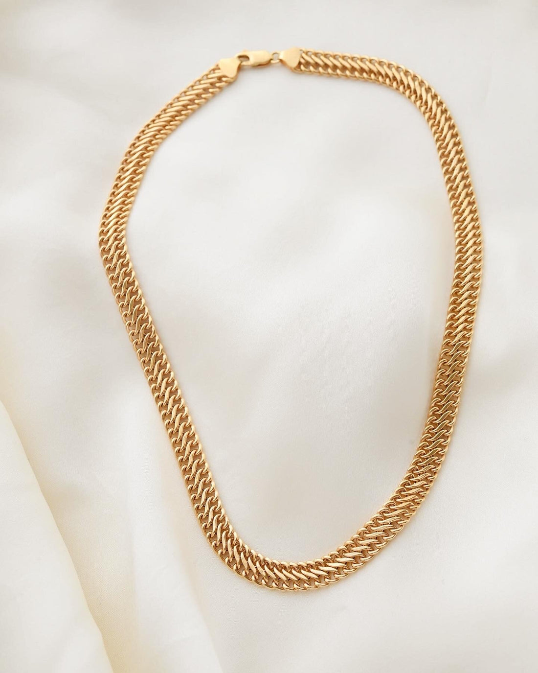 Gorgeous Italian Fancy S Link Necklace 18K Gold