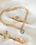 The Blue Collection 18K Gold Bracelet & Rings