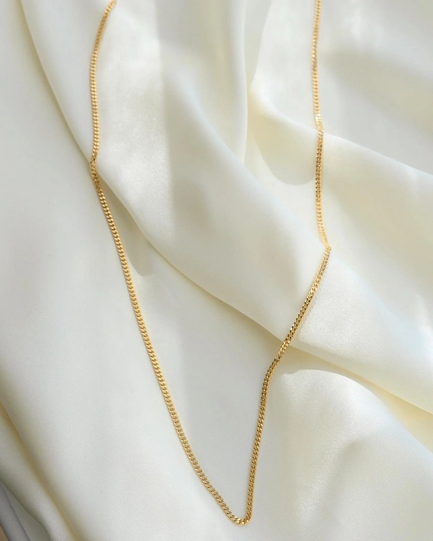 Looong Sexy Italian Curb Link Chain 18K Gold