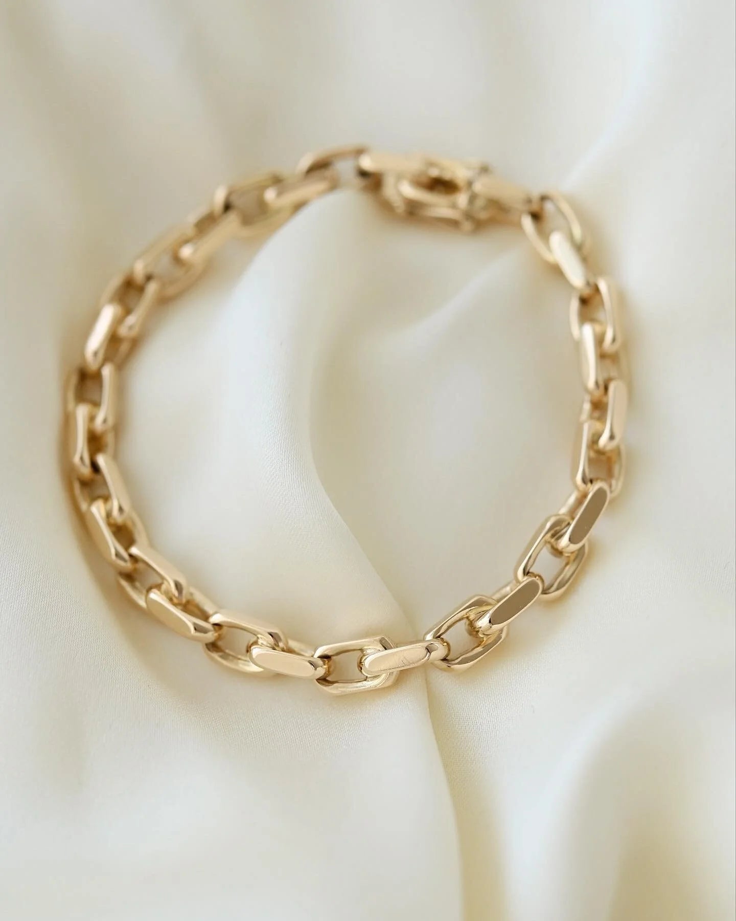 Gorg Heavy Danish Vintage Anchor Link Bracelet 14K Gold 1970s