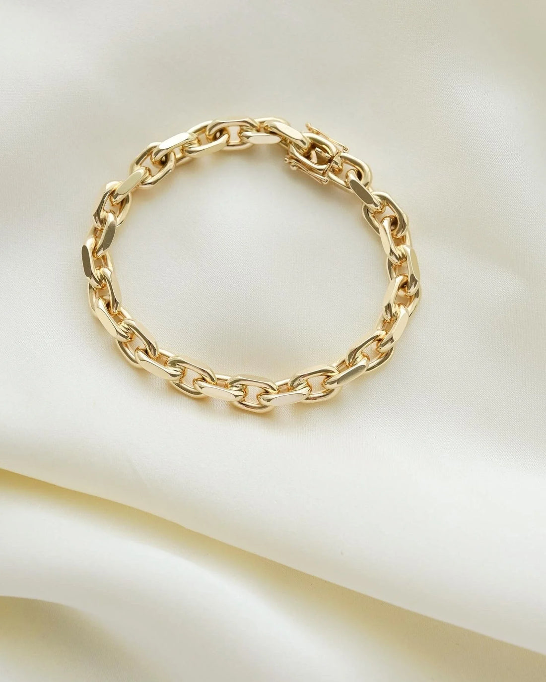 Exclusive Super Heavy Smaller Size Danish Vintage Anchor Bracelet 14K Gold