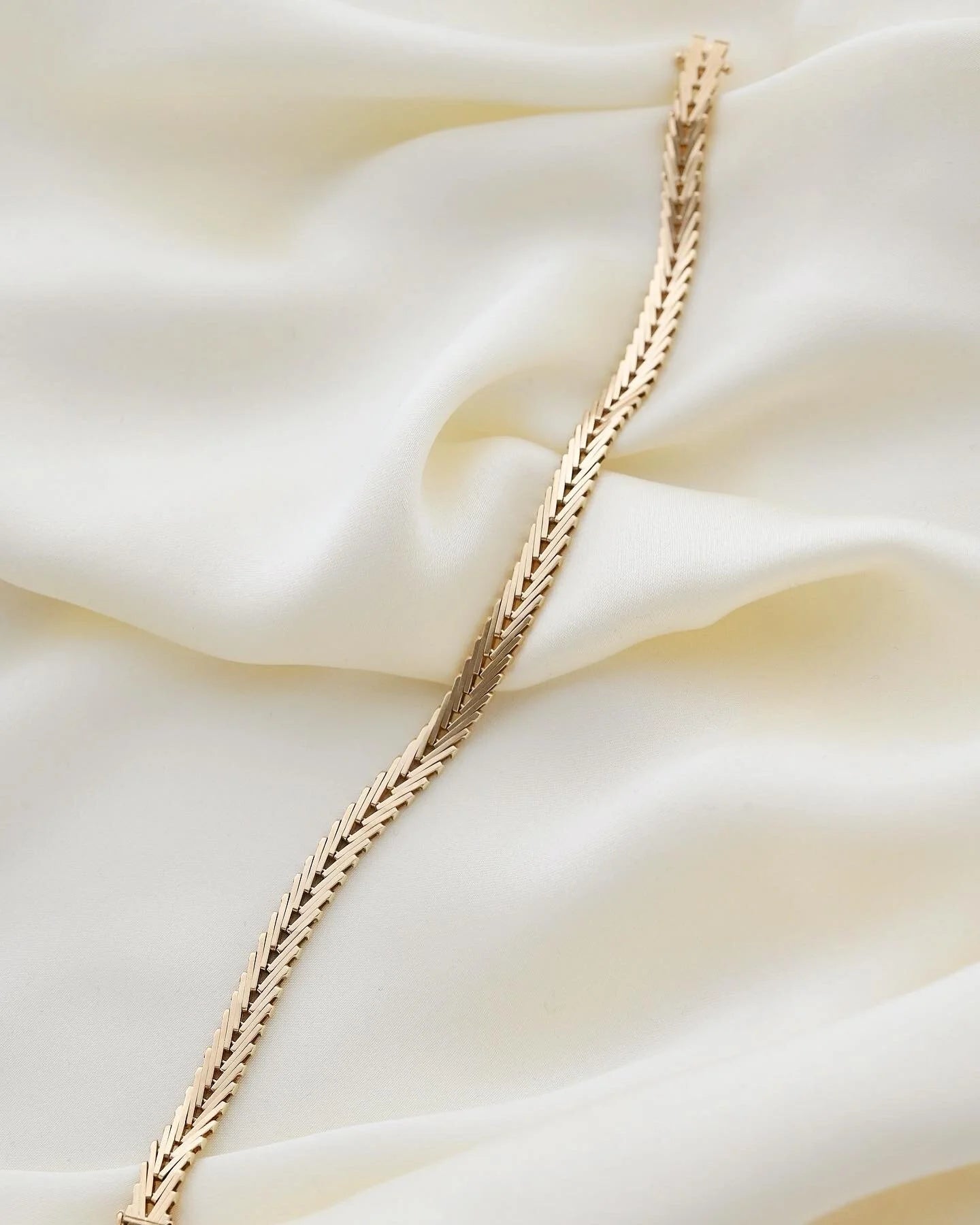 Amazing Danish Vintage Link Bracelet by Ove Fogh Pedersen 14K Gold 1966
