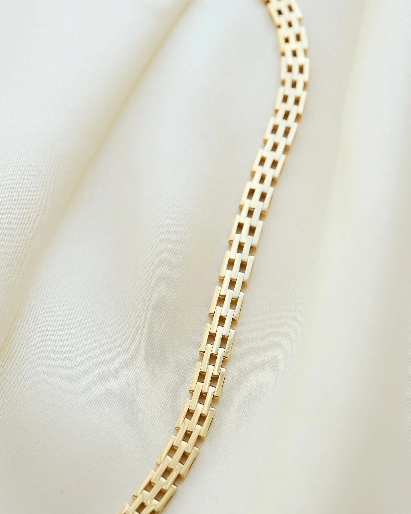 Rare Perfect Brick Link Chain by Jens Tage Hansen 14K Gold 1960