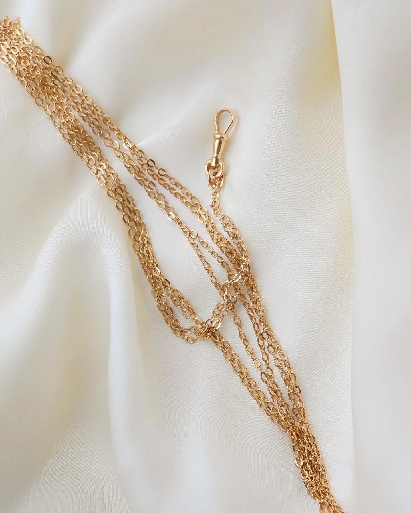Antique 116-year-old Long Guard Chain 18K Gold 1906