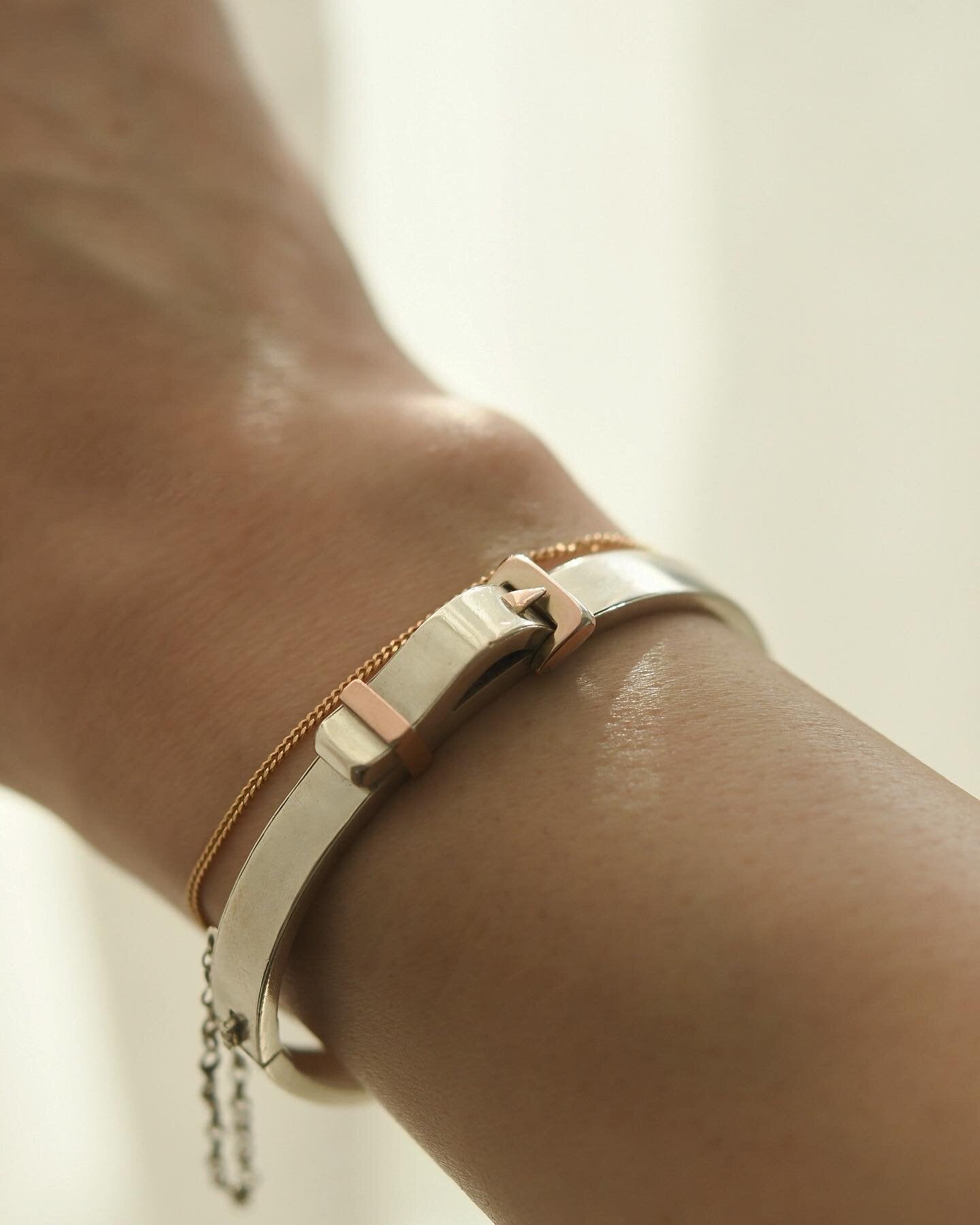 Antique Silver Buckle Bracelet 1800s