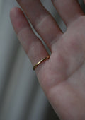 The slim gold band seen from the palm side