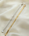 Vintage Curb Link Bracelets One in Silver and One in 18K Gold