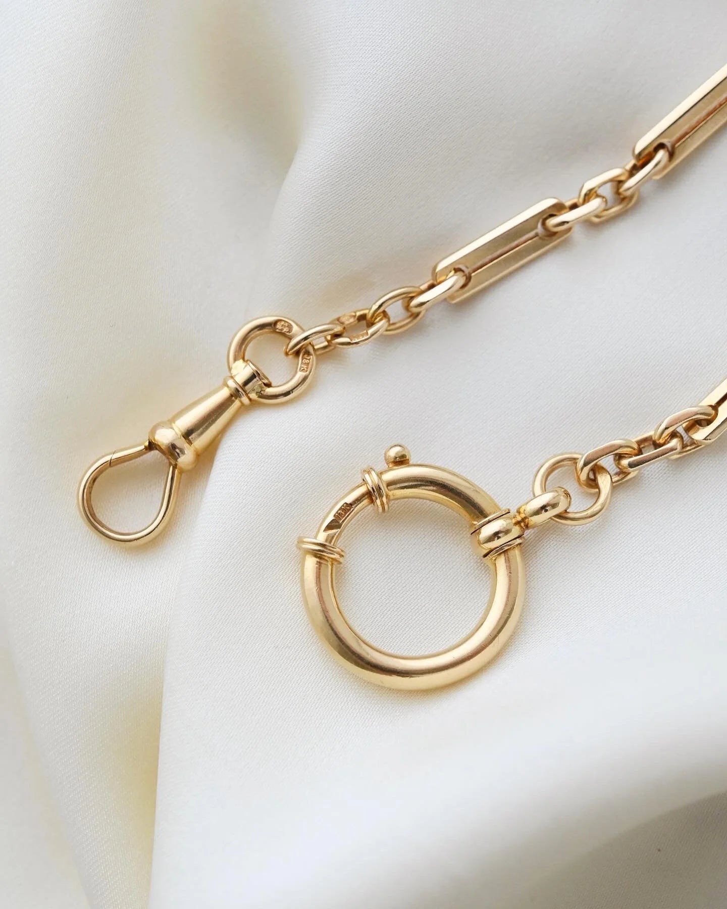 Sublime Heavy Swedish Watch Chain 18K Gold 1920s